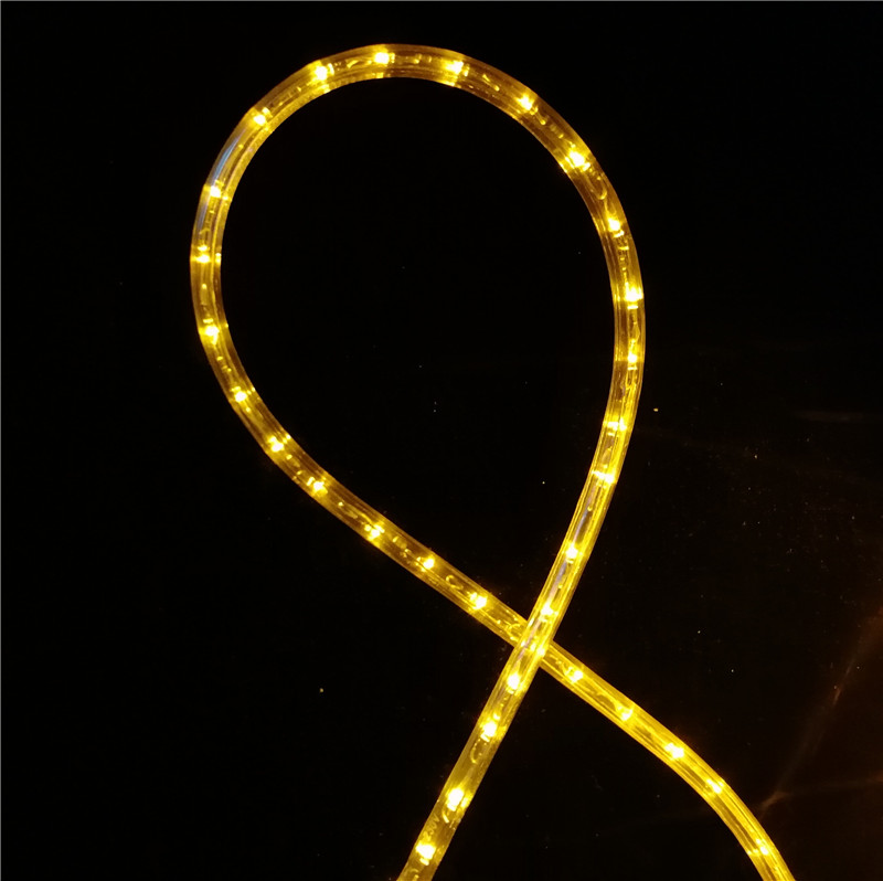 110-130VAC/220-240VAC HORIZONTAL YELLOW 2WIRES LED ROPE LIGHT