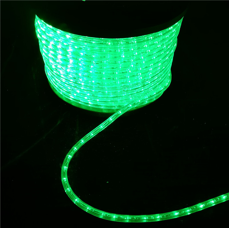 110-130VAC/220-240VAC HORIZONTAL GREEN 2WIRES LED ROPE LIGHT