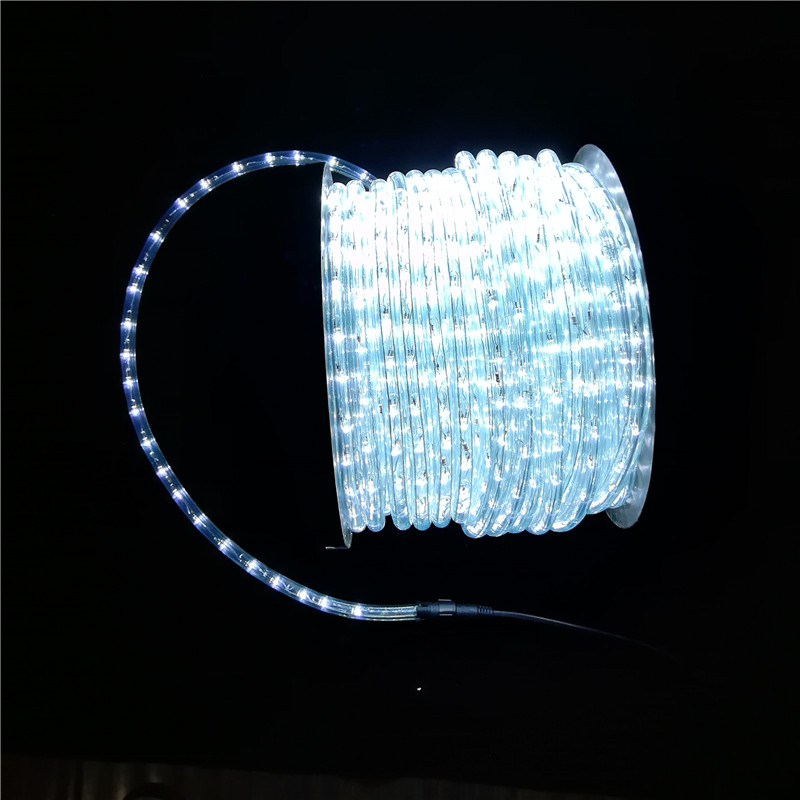 110-130VAC/220-240VAC HORIZONTAL WHITE 2WIRES LED ROPE LIGHT